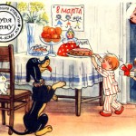 Открытка "8 марта". Художник В. Сутеев. Открытка 1959 г.